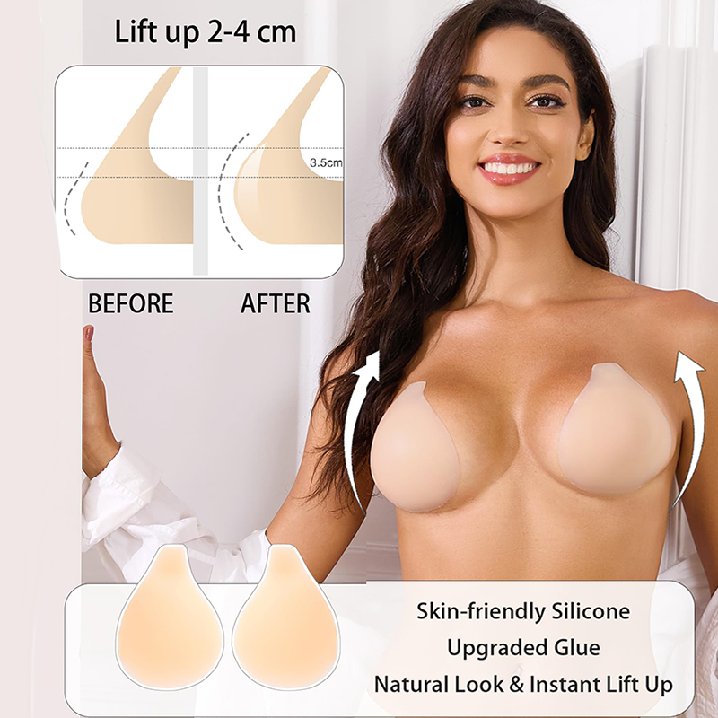 Backless Bra Sticky - 1/2 pares de sutiã pegajoso feminino