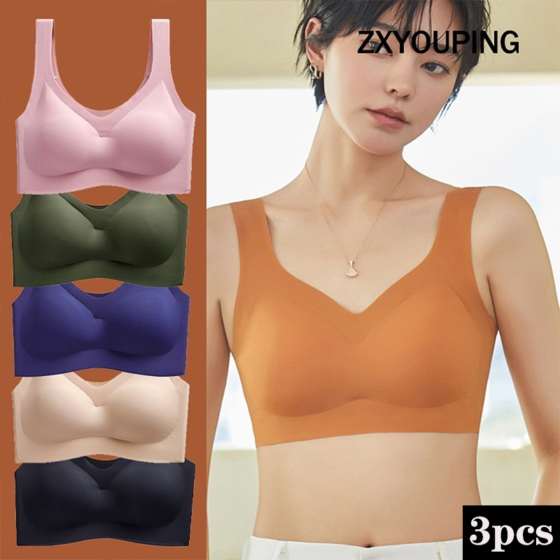 Cotton Bra Everyday - Sutiã esportivo sem costura com almofadas,