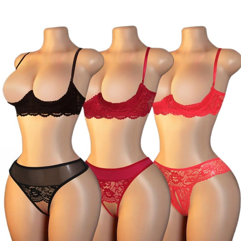 Conjunto de Lingerie Sexy Femi - Lace Bralette Set avaliação e preço