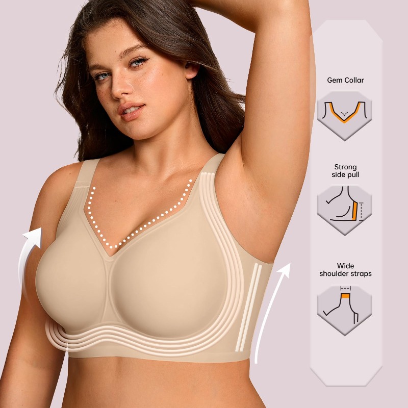 Sutiã Jelly Sem Fio Plus Size  - Full Coverage Bra avaliação e preço