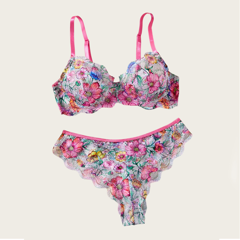Lingerie Sexy Feminina com Est - Lace Bralette Set avaliação e preço