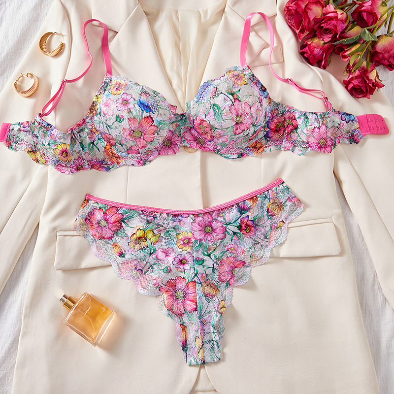 Lingerie Sexy Feminina com Est - Lace Bralette Set avaliação e preço