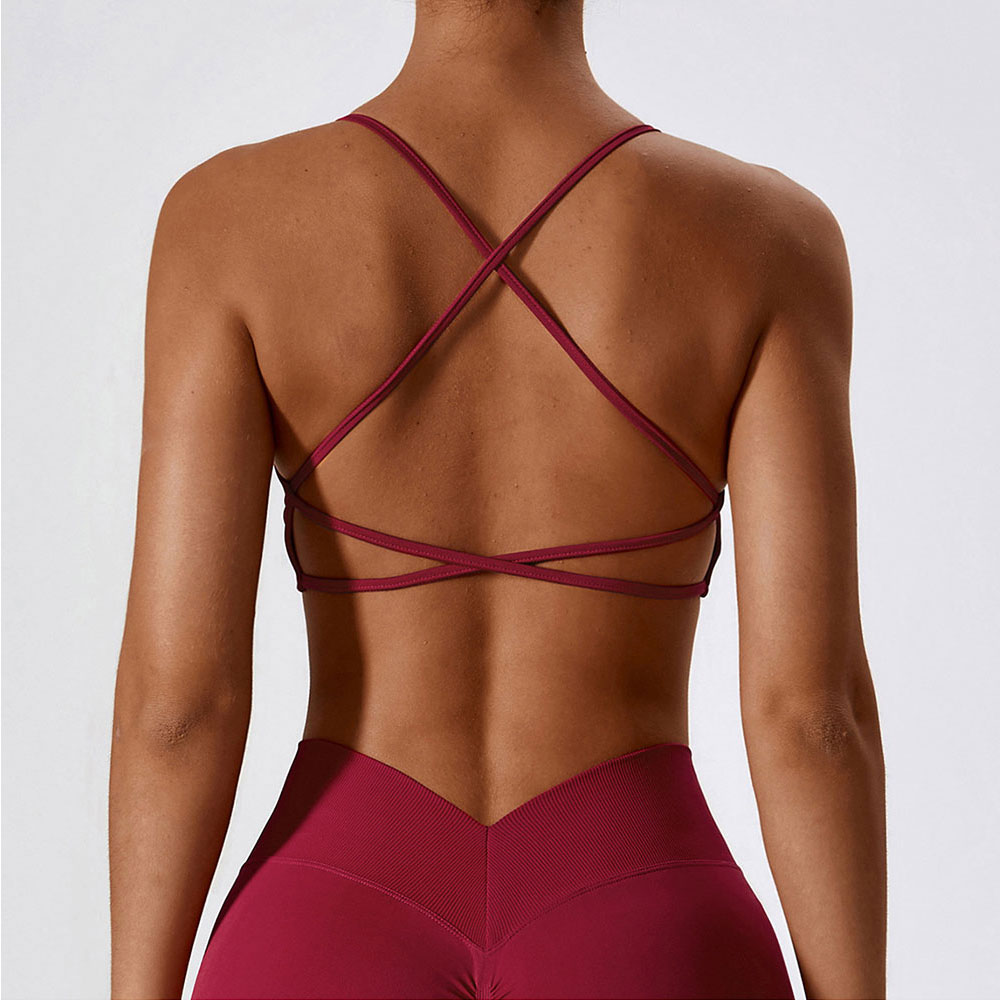 Mulheres cinta cruzada sutiã e - Sports Bra Racerback avaliação e preço